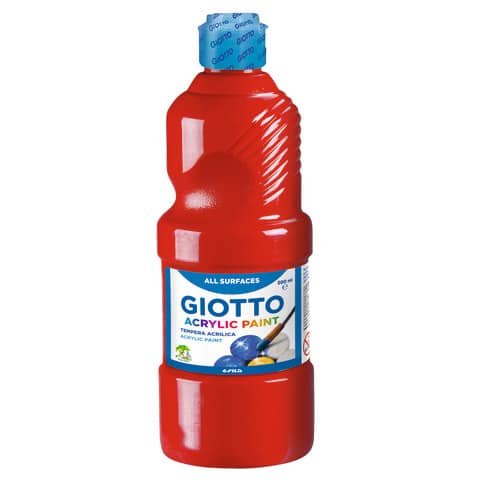 Tempera a base acrilica GIOTTO Acrylic Paint flacone 500 ml rosso F53370800