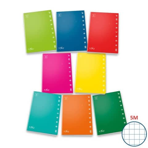 Maxi quaderno Pigna Monocromo A4 38 ff carta 100 g/m² – 5M colori assortiti – 02298885M