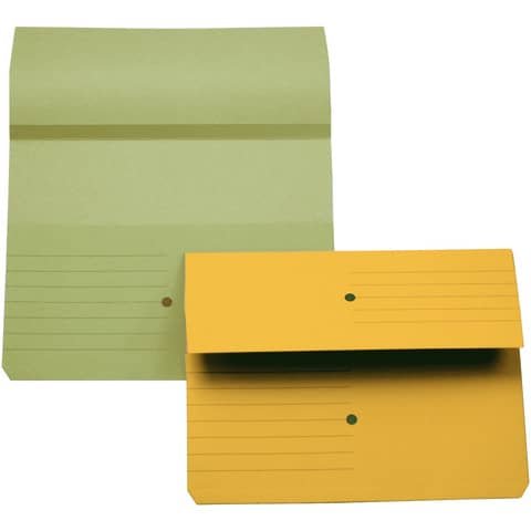 Cartelline con tasca 4Mat A4 in carta woodstock 225 g/m² dorso 3 cm giallo conf. da 10 pezzi – 3240 04