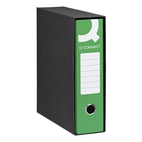Registratore protocollo con custodia Q-Connect dorso 8 cm – 28,5×34,3 cm – verde scuro – RQ-CON-P8VE