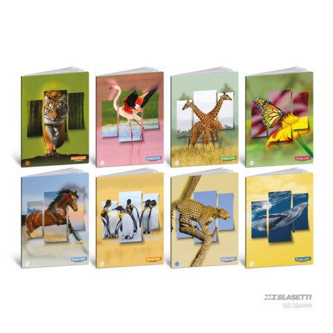 Maxi quaderni Blasetti Animali A4 18+1 ff carta 100 g/m² – conf. 10 pz – rigatura Q – 9295