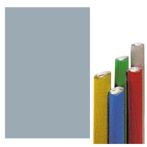 Carta crespa metallizzata Deco 50×150 cm – 51 g/m² – argento – 2196/2
