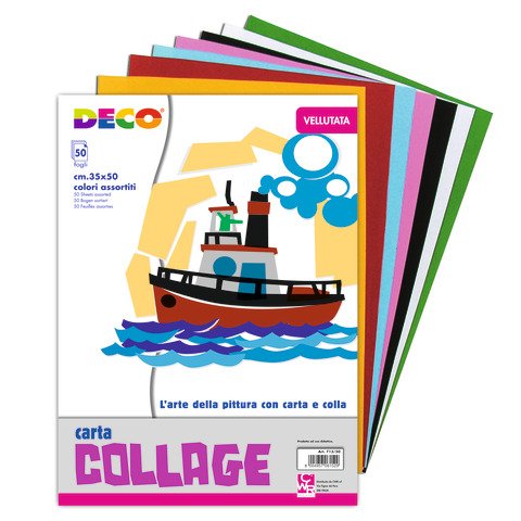 Carta vellutata in album Deco 35×50 cm – 130 g/m² – 50 fogli – colori assortiti – 713/50