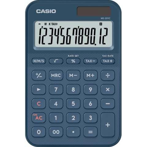 Calcolatrice da tavolo Casio solare o a  MS-20YC-NY-W-EP