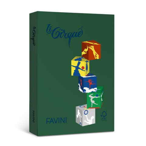 Carta colorata Favini Le Cirque A4 80 g/m² verde bosco 304 risma da 500 fogli – A71D534