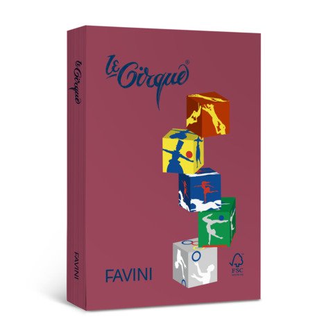 Carta colorata Favini Le Cirque A4 80 g/m² rosso melograno 302 risma da 500 fogli – A71C534