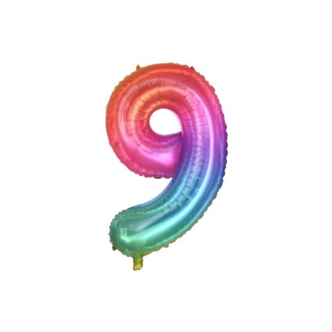 Palloncini Party Go multicolor indicante anni/eta’ H.40 cm n° 9 FB2139