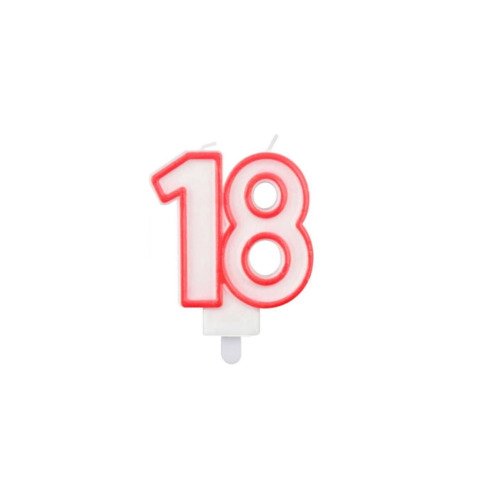 Candelina Party Go bianca e rossa H.7,5  EA0039