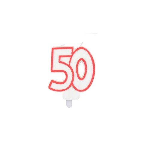 Candelina Party Go bianca e rossa H.7,5  EA0042