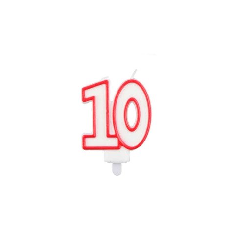 Candelina Party Go bianca e rossa H.7,5  EA0038