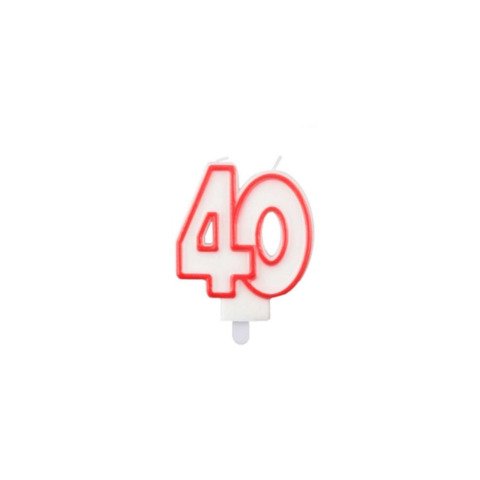 Candelina Party Go bianca e rossa H.7,5  EA0041