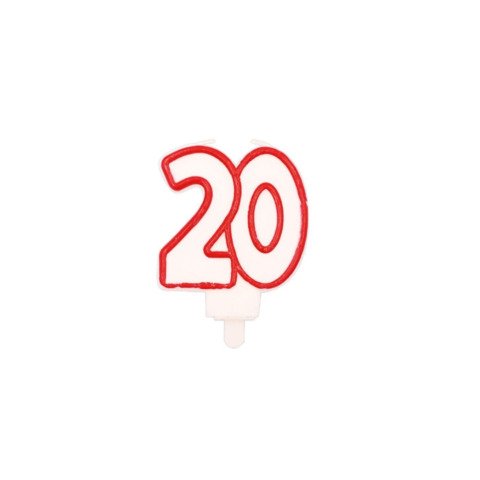 Candelina Party Go bianca e rossa H.7,5  EA0460