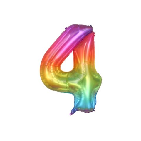 Palloncini Party Go multicolor indicante anni/eta’ H.40 cm n° 4 FB2134