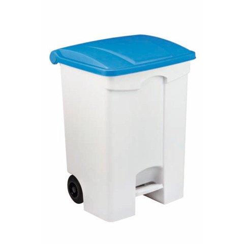 Contenitore mobile a pedale Medial Contitop 70L in PP bianco-blu 115575