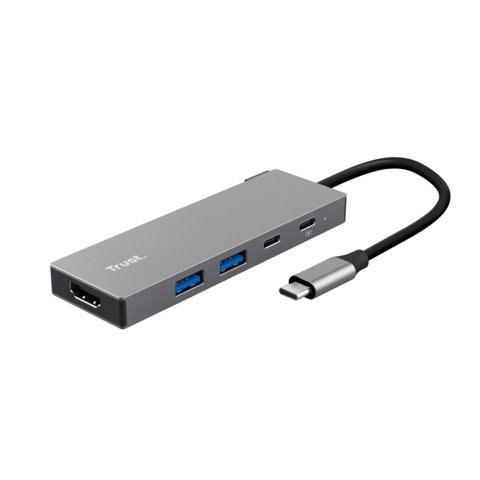 Adattatore USB-C multiporta Trust Dalix in alluminio 5-in-1 26062