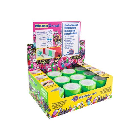 Ricarica nastro adesivo Eurocel Memograph scrivibile e removibile – 50 mm x 10 m – in PVC – verde – 021300652