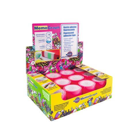 Ricarica nastro adesivo Eurocel Memograph scrivibile e removibile – 50 mm x 10 m – in PVC – rosa – 021200652
