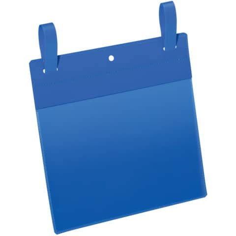 Tasche per identificazione Durable con fascette di aggancio blu f.to esterno mm 223×380- inserto A5 orizz. Cf 50- 174907