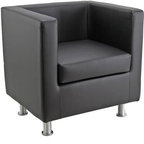 Divano attesa 1 posto Unisit Pragma PR1 schienale fisso – rivestimento tessuto ecopelle nero – PR1/KN
