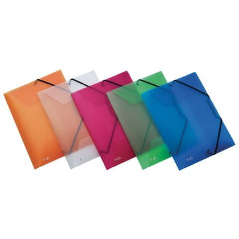 Cartellina a 3 lembi con elastico FAVORIT Lumina 22×30 cm – dorso espandibile 0-3 cm assortiti – 400066830