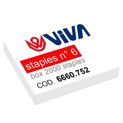 Punti metallici per cucitrici Viva 6/4 passo 6 mm argento conf. da 2000 – 6660.752