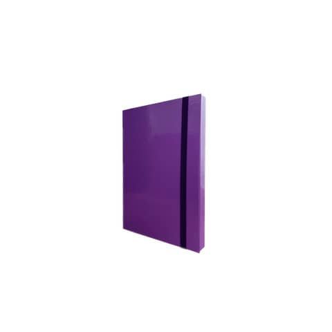 Portaprogetti in cartone con elastico piatto Euro-Cart Iris dorso 3 cm viola – formato A4 – CPRIO03ELPVI IRIS