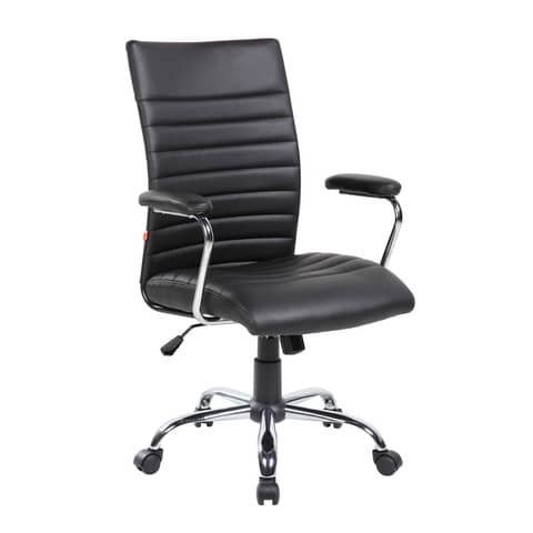 Poltrona direzionale  Serena Group San Francisco in PU con braccioli – nero E8234MK