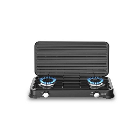 Cucina a gas Sogo con 2 fuochi per uso esterno 2×2,2kW 57,7×28,7×5,3 cm COC-SS-10235