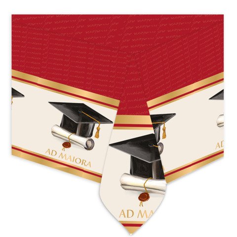 Tovaglia in plastica a tema Laurea Ad Maiora Big Party 140×270 cm 76200