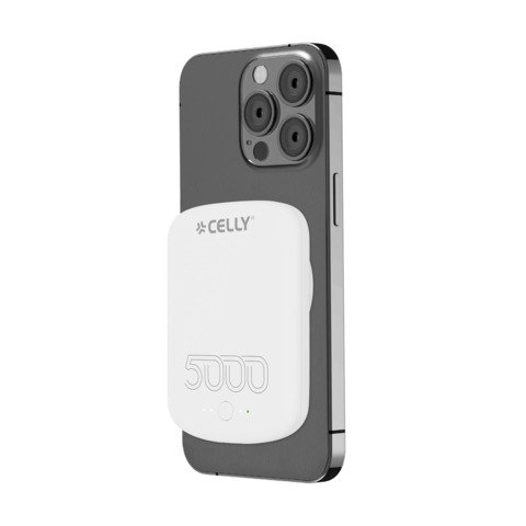 Powerbank magnetico Celly MagSafe 5.000 mAh 10W 1x USB-C – bianco MAGPB5000PROWH