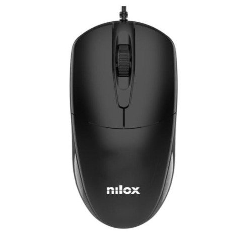 Mouse ottico con cavo Nilox Tech 3 tasti 1200 DPI USB 2.0 – cavo 150 cm colore nero – MOUSB1011