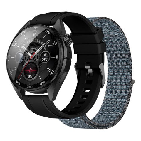 Smartwatch sportivo con GPS Nilox Trailpro display AMOLED 1,43” doppio cinturino nylon e silicone – nero –