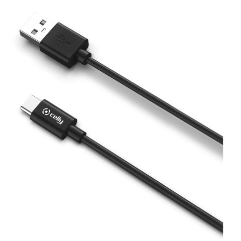 Cavo USB-A / USB-C in gomma Celly 15W – nero USB-C