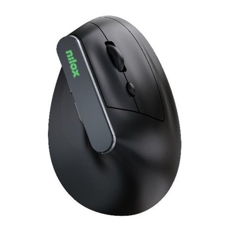 Mouse ottico verticale dual wireless Nilox Tech 6 tasti silent click 1600 DPI nero – NXMOEVR01B