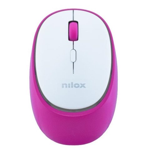 Mouse ottico wireless dual Nilox Tech ricaricabile tramite porta USB-C 1600 DPI 4 tasti – bianco/fucsia – NXMDWS104