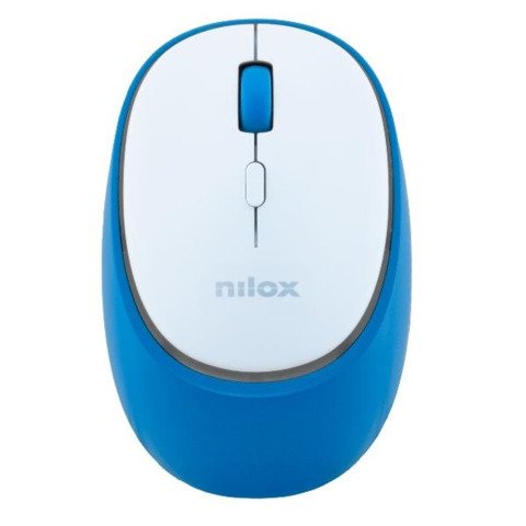 Mouse ottico wireless dual Nilox Tech ricaricabile tramite porta USB-C 1600 DPI 4 tasti – bianco/blu – NXMDWS103