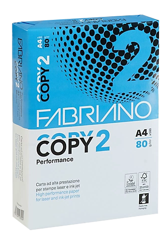 FABRIANO Copy 2 Performance Carta A4 per fotocopie e stampe, 80 g/m², Bianco (risma 500 fogli)