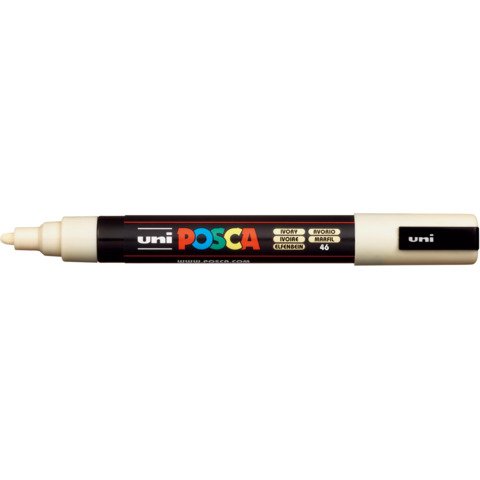 Marcatore a tempera POSCA Uni-Ball punta tonda 1,8-2,5 mm avorio M PC5M AV