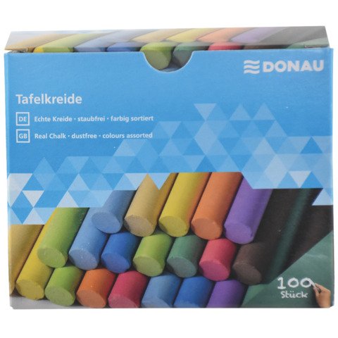 Gessetti per lavagna Donau conf. da 100 pezzi in colori assortiti 330285