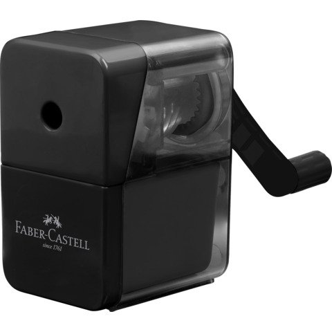 Temperamatite a 1 foro Faber-Castell con manovella nero 180984