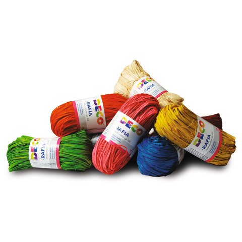 Rafia naturale Deco 50 g colori assortiti – conf. 10 pezzi – 04775