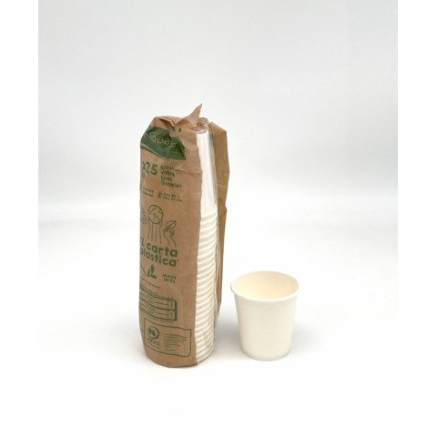 Bicchiere da caffè in cartoncino bianco senza plastica Le Nappage 120 cc – conf. 25 pz – 61688LN