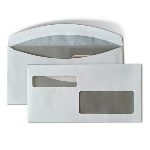 Buste con 2 finestre Blasetti – 80 g/m² bianco – 11,5×23 cm – conf. 1200 pz – 0106