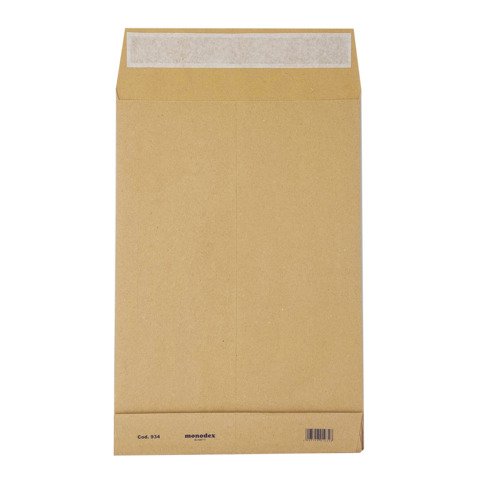 Buste a sacco Blasetti Monodex Avana in carta kraft 120 g/m² – fondo quadro – 23+4×33 cm – conf. 250 pz – 0934
