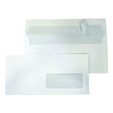 Buste con finestra Blasetti Strip Laser – 90 g/m² bianco – 11×23 cm – conf. 500 pz – 0157