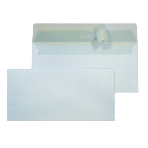 Buste senza finestra Blasetti Strip 80 con lembo strip – 80 g/m² bianco – 11×23 cm – conf. 500 pz – 0008