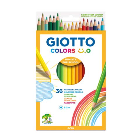 Matite colorate Giotto Colors Smile 3 mm in conf. da 36 colori assortiti – F278500