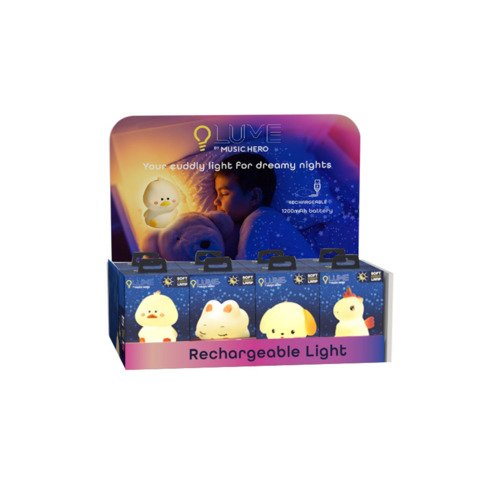 Espositore 8 luci da notte Lume by Music Hero forme assortite EXPO-LUMEANIMALPK+