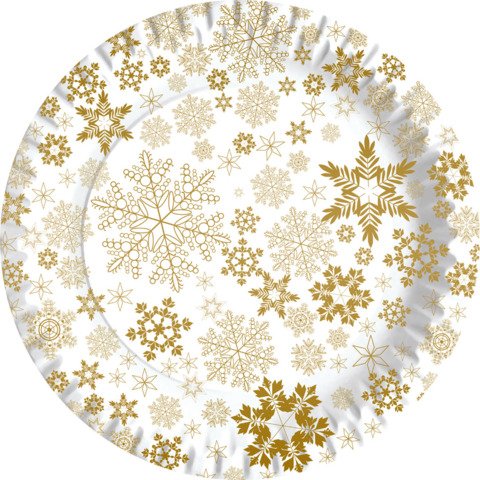Piatti piani in fibra vergine Dopla Gold Ice – Ø 230 mm – conf. 10 pz – 11818