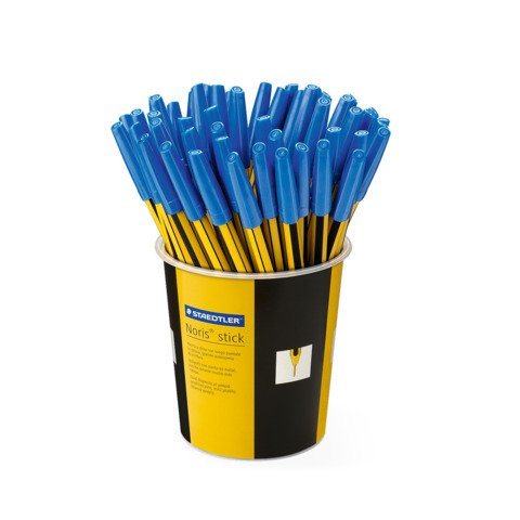 Penna a sfera Staedtler Noris Stick punta M 1 mm blu – in barattolo da 50 pezzi – 434 03 KP5